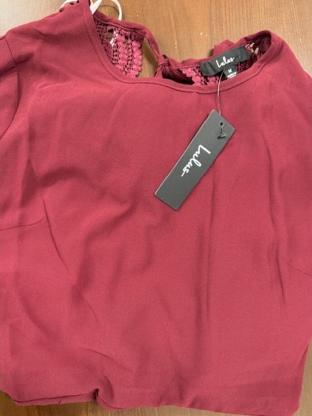 Lulus Poised and Playful Burgundy Long Sleeve Backless Romper NWT - Picture 6 of 9